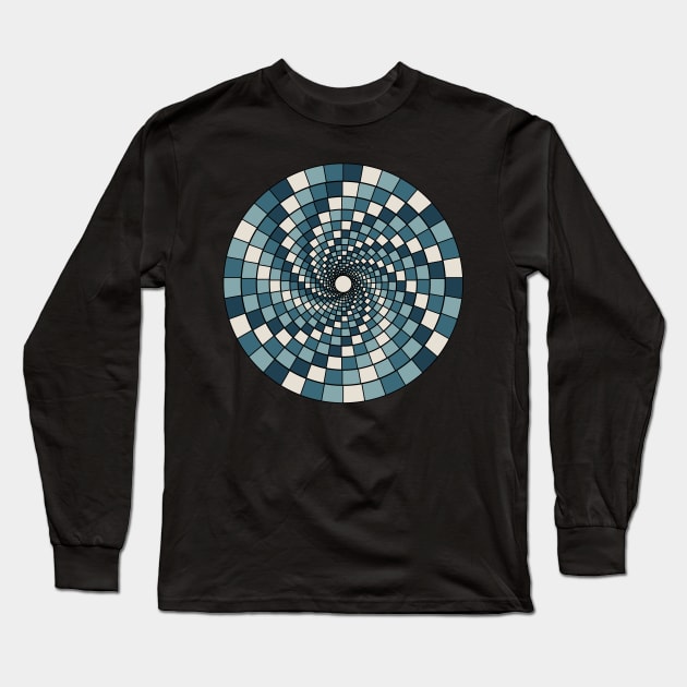 Modern Geometric Illusion - Mosaic Long Sleeve T-Shirt by CokeyPanda